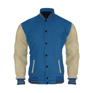 Haute qualité hommes hiver Baseball vestes Patch travail Stand lettre étanche respirant bouton fermeture laine fabriqué au Pakistan - Product Image 6