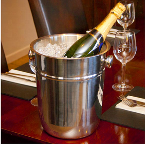 Cubo de champán con barra de botella dorada integrada, enfriador para interiores, fiestas al aire libre o cualquier tipo de ocasión - Product Image 5