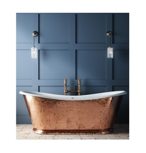 Baignoire de luxe en cuivre fini brillant, style moderne, conception tendance, nouveautés, meilleures ventes, pour salle de bain, promo - Product Image 1