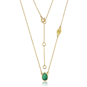 Gran oferta, Collar chapado en oro de Plata de Ley 925 con piedras preciosas de ónix verde, colgantes de boda, pulsera de encanto - Product Image 1