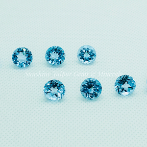 Round Brilliant Cut Topaz ธรรมชาติ "ขายส่งโรงงานราคาคุณภาพสูง Faceted หลวม" 10มม.สีฟ้าอัญมณี IGI - Product Image 2