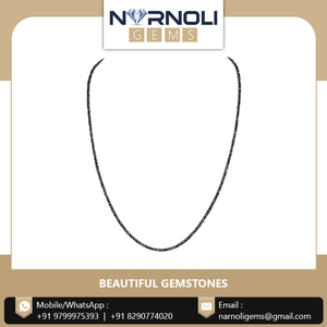 Cadena de cuentas de diamante negro de piedras preciosas naturales para mujer, collar de diseño moderno, 100% - Product Image 3