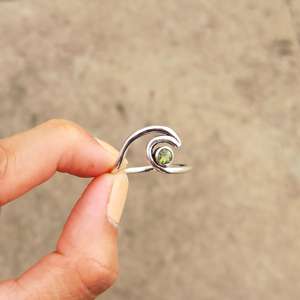 Nouveau Design 925 Sterling Silver Gemstone Jewelry Péridot Wave Ring 18K Gold Jewelry Ring Luxury New Design Solid Gold Fine - Product Image 2