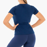T-shirt en coton à col boutonné imprimé sur mesure pour femmes, respirant, jersey écologique, de haute qualité, manches courtes pour la course à pied, le fitness et le yoga