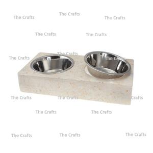 <b>Stainless</b> <b>Steel</b> And Marble <b>Dog</b> Feeding <b>Bowl</b> With Highest Quality Cat Food <b>Bowl</b> For Garden Decor Accessories - Product Image 6