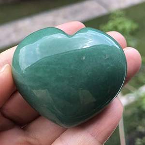 Aventurina Verde pequeña, piedra con forma de corazón, Aventurina verde plana - Product Image 2