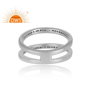 Anillo apilable de topacio blanco Natural de Plata de Ley 925 para mujer, joyería para mujer, regalo para ella - Product Image 4