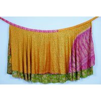 Jupe longue mi-mollet en soie indienne à double couche de dentelle, style bohème, pour femme, grande taille, idéale pour la danse du ventre, décontractée ou de soirée, été