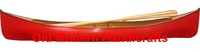 Véritable canoë à fond rouge avec pagaie, bateau en bois artisanal pour lac, kayak canoë à vendre
