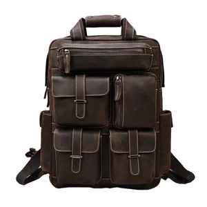 <b>Leather</b> <b>Backpack</b> Large Capacity Original Cow Skin <b>Leather</b> <b>Backpacks</b> Functional Casual Packs for <b>Man</b> Cool Design MBF-0273 - Product Image 1