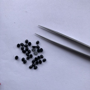 3mm 4mm PIEDRA DE ónix negro Natural Oval Flatback cabujones calibrados sueltos IGI certificado Color Play joyería hacer collar - Product Image 2