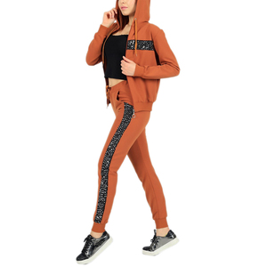 Nouvel ensemble de survêtement pour femme : sweat à capuche court et short, ensemble deux pièces, tenue féminine grise - Product Image 5