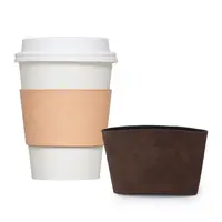 Coffee Sleeve Reusable Custom Logo Leather Coffee Cup Holder Sleeve