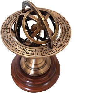 Esfera armilar de latón náutico Reloj de globo Astrolabio esférico Brújula vintage - Product Image 6