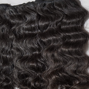 Nice Quality Natural Wavy Weft Single Drawn Human Hair Extensions Full Lace <b>Wigs</b> and Ponytails <b>Clip</b> on Set 10 Pieces Natural - Product Image 2