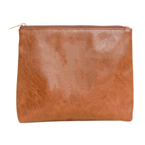 Wholesale Custom Luxury Vintage Leather <b>Makeup</b> <b>Bag</b> <b>Large</b> Capacity Zipper Mini Design Multifunctional Storage New Arrivals for - Product Image 1