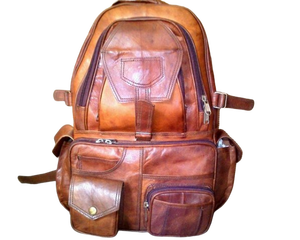 Mochila hecha a mano de cuero auténtico Vintage personalizada, tipo de viaje escolar, mochila de hombro para oficina de negocios, bolsa para uso diario - Product Image 1