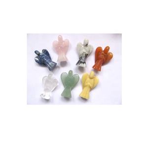 Angel Chakra Set 7 ensembles de pierres précieuses en agate naturelle sculptées dans le style Feng Shui pour la décoration de la maison et la mascotte à thème aimé - Product Image 1