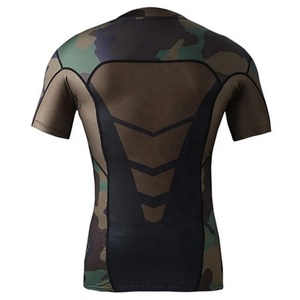 Men's High Quality Casual Camouflage Custom Sublimation Satin Knitted Breathable Gym & Jogging T-Shirts Wholesale - Product Image 2