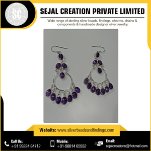 High Quality 925 <b>Sterling</b> <b>Silver</b> Gemstone Earrings Best Price Gift for Parties - Product Image 6