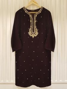 BEAUTIFUL--ELEGANT--KURTA AVEC PANTALON POUR LA Fête-usure-robe Élégant-travail applique pour la Fête/Mariage = 2021. - Product Image 2