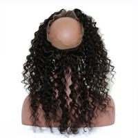 360 untuk Ekstensi Rambut India Remy Virgin Deep Curly Natural Double Drawn Silky Gratis Ongkir