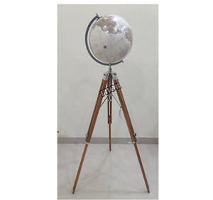 Globo terráqueo blanco para decoración de escritorio, Base de trípode de madera giratoria para mapa del mundo, ideal para bodas y escuela - Product Image 2