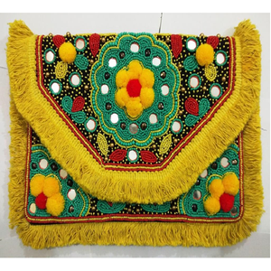 <b>Vintage</b> Tribal Banjara Ethnic Handmade Gypsy Style Candy Pattern Pearl Decorated Eco-Friendly <b>Clutch</b> Purse - Product Image 2