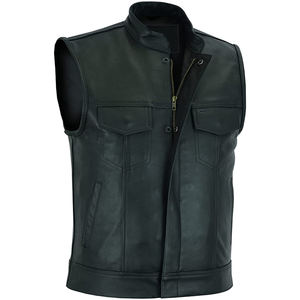 Gilet en cuir personnalisé de haute qualité pour hommes pour moto vélo respirant nouvelle mode porter pour l'hiver bouton décoration OEM Service - Product Image 3