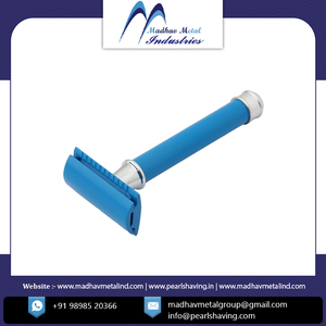 Rasoir de sécurité à double tranchant unique pour homme Pearl, réglable, avec manche en laiton et lames en acier inoxydable - Product Image 5