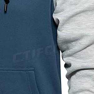 เสื้อฮู้ดผ้าฝ้ายขนแกะสำหรับผู้ชายย้อมสีล้วนดีไซน์ตามสั่งสำหรับฤดูหนาว - Product Image 5