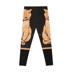 Leggings de yoga respirants et antibactériens extensibles dans quatre directions, avec logo personnalisé imprimé par transfert thermique, motif chat miel, vente en gros - Product Image 6