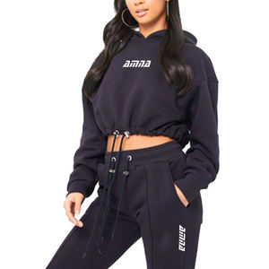 Mejor venta de las mujeres Plus tamaño sudaderas con capucha con cultivos Sudadera con capucha para venta - Product Image 3