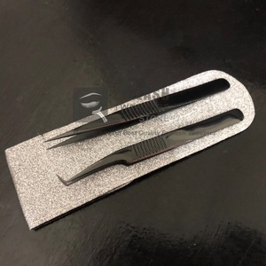 แหนบต่อขนตา พลาสม่าสีดําแข็ง เหล็กทนทานญี่ปุ่น 90 องศาและแหนบขนตาตรง - Product Image 1