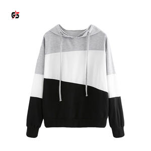 2025 femmes en plein air Streetwear à capuche sweat Tech polaire Patchwork personnalisé marque Logo taille couleurs étiquettes prix pas cher - Product Image 1