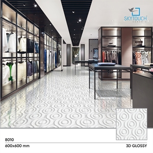 Azulejos de gran tamaño, 8,5mm de espesor, 600x600mm, superficie brillante, fabricación de azulejos de porcelana blanca - Product Image 3