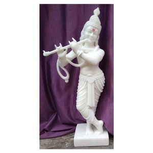 รูปปั้นพระพุทธคุริษณมณฑล ทำจากหินอ่อนสีขาวบริสุทธิ์ - Product Image 1