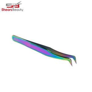 Custom Multi-Color <b>Rainbow</b> Volume Eyelash Tweezers Stainless Steel Lash Applicator for Eyelash Extensions - Product Image 3