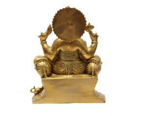 Statue catesha en laiton 9 pouces, statue en laiton Ganesha Idol, artisanat artisanal - Product Image 4