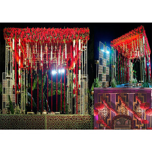 Mandap de Boda Portátil Moderno de Hierro Forjado, Mandap Decorativo Floral Acrílico para Exteriores, Mandap de Boda Memorables WASHINGTAN - Product Image 1