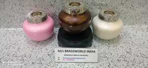 TROIS COULEURS DIFFÉRENTES DE LA LUMIÈRE DES BOUGIES DE CRÉMATION URNE FUNÉRAIRE BRASSWORLD INDE - Product Image 2