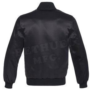 College Blank Embroidery Polyester Bulk Wholesale Custom <b>Mens</b> Winter High Street <b>Varsity</b> Baseball <b>Bomber</b> Satin <b>Jacket</b> - Product Image 4