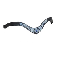 Bandeau de tête en cuir véritable exclusif pour fournisseurs, orné de strass, pour chevaux de selle anglaise, avec couleur personnalisable et tailles Cob et Full