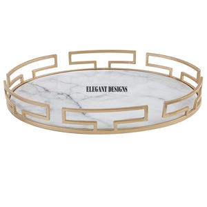 Plateau de service en marbre de forme ovale de qualité super fine plateau de service en gros concepteur unique fait à la main nouveau plat de service en marbre - Product Image 3
