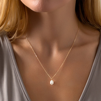 Collier Ras-du-Cou Pendentif Simple Perle de Culture d'Eau Douce Baroque, Bijou Quotidien pour Femme, Cadeau pour Demoiselle d'Honneur