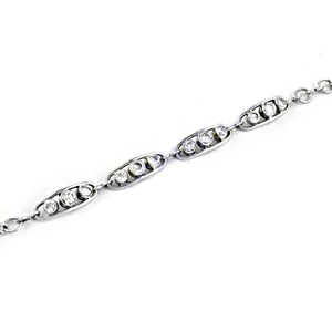 Comfortable Hand Created CZ <b>Bracelet</b> Cubic Zirconia <b>Silver</b> Chain Plain <b>Bracelet</b> 925 <b>Solid</b> Sterling <b>Silver</b> Jewellery - Product Image 2