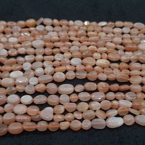 ลูกปัดหลวมสีพีชมูนสโตนสำหรับทำเครื่องประดับ - Product Image 1