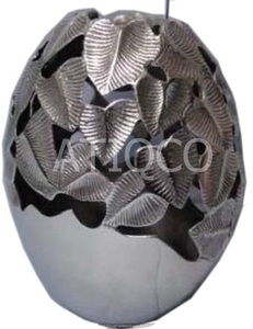 Indian Sand-Cast Modern Aluminum Flower <b>Vase</b> <b>Unique</b> Coastal Design Style Floor <b>Vase</b> - Product Image 4