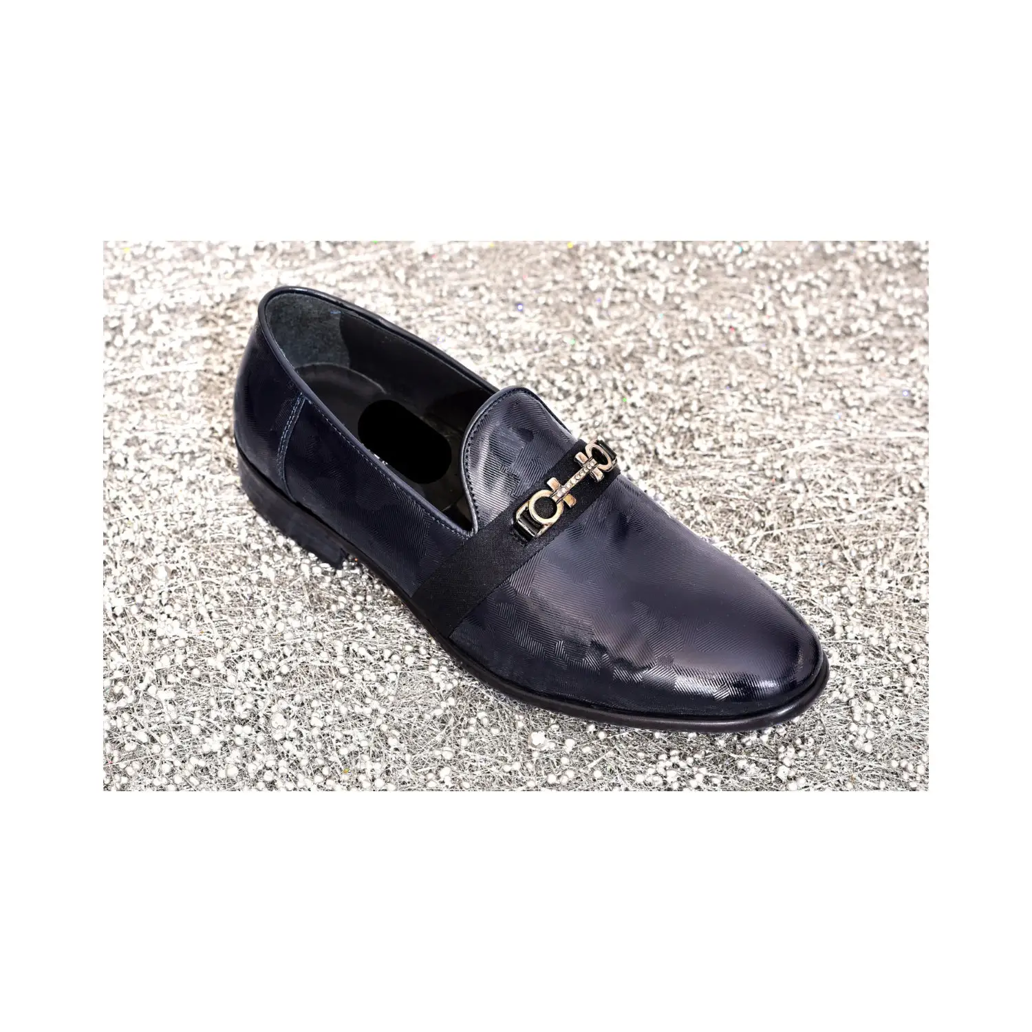 High Quality Made in Italy - Moccasins for Men - Elegant Shoes Dress with Clamp and Satin Strip Shoes for Wedding