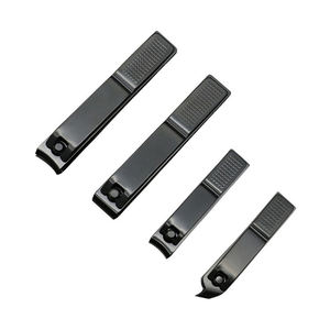 Cortador de uñas de hoja plana de acero inoxidable, cortaúñas negras con logotipo personalizado impreso, precio bajo, venta al por mayor - Product Image 3